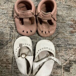 Pink and White baby shoes